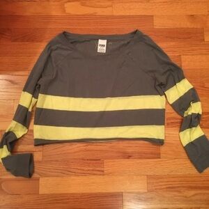 Victoria's Secret Pink Striped Crop Pullover